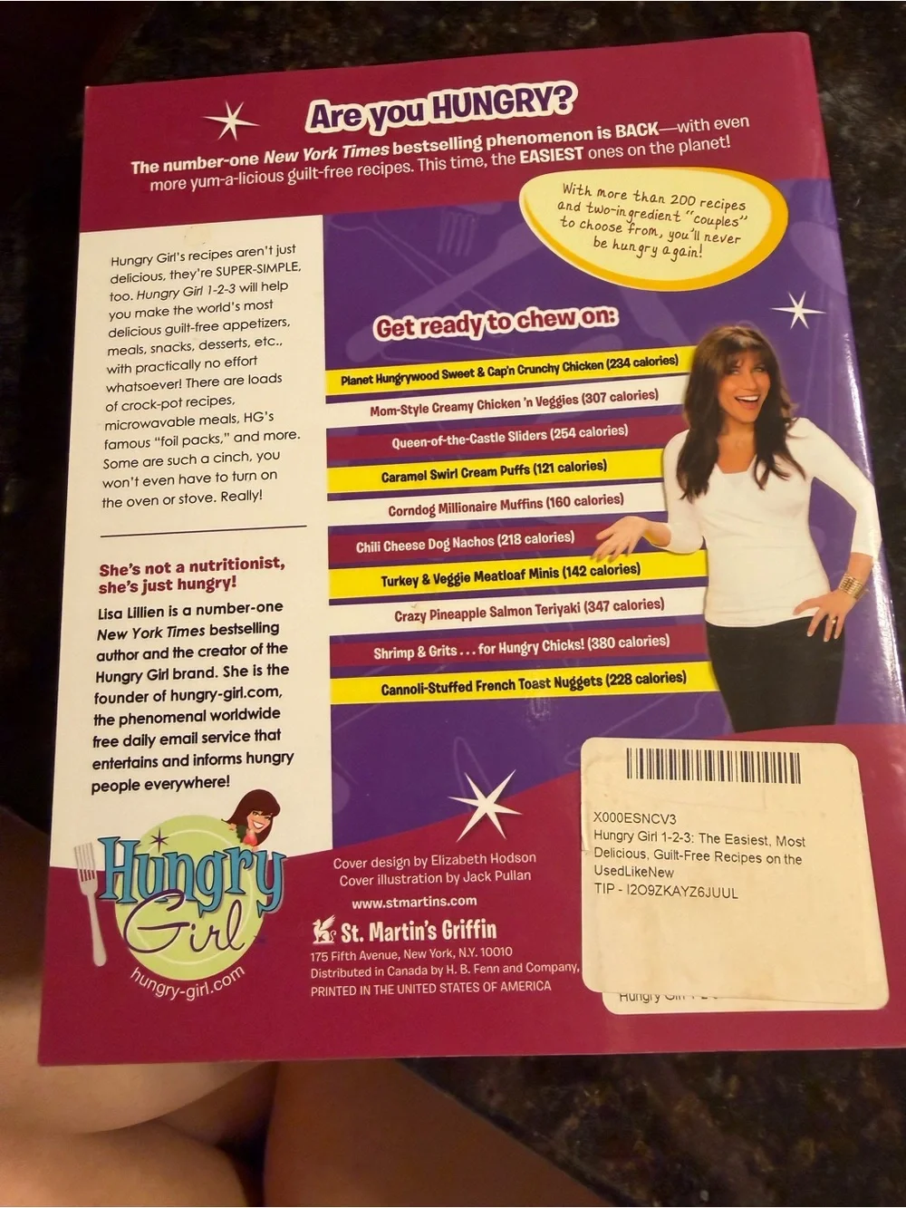 Hungry Girl 1-2-3 Cookbook by - Purple Cover